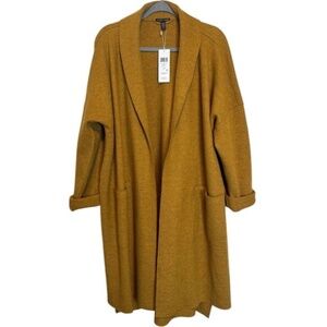 EILEEN FISHER NWT $448 BOILED WOOL KIMONO LONG COAT ICONS COLLECTION SZ LARGE